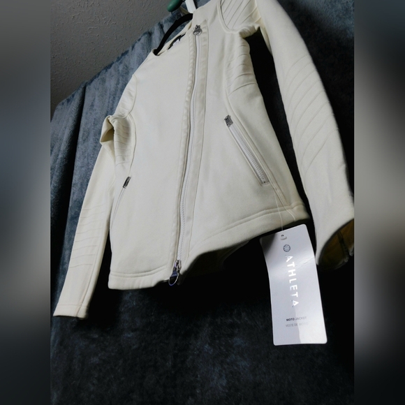 NWT Athleta Moto Jacket Size X-Small Magnolia White Color - Picture 6 of 9